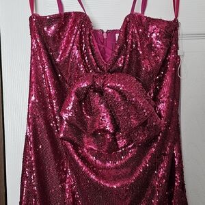 torn by ronny kobo Pink Sequin Dress Size L